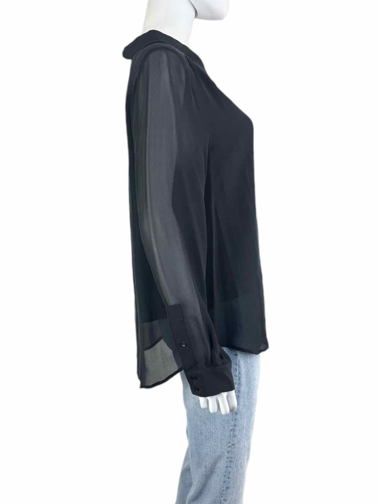 joie Size L Black 100% Silk Button-down Shirt