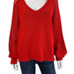 BROCHU WALKER Red Cotton Sweater Size L