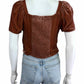 Madewell Brown Cropped Velvet Top Size XS