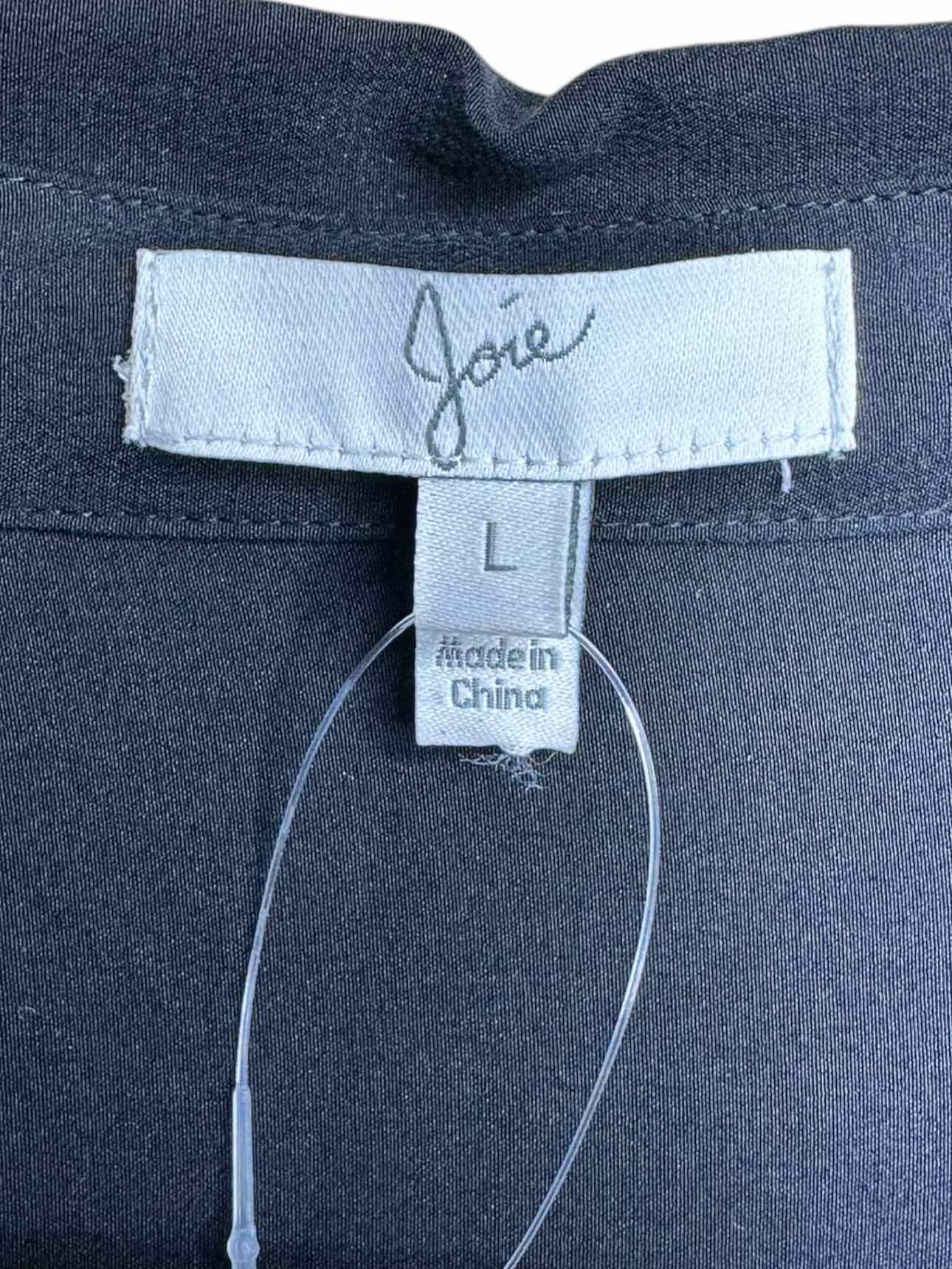 joie Size L Black 100% Silk Button-down Shirt