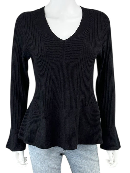 Talbots Black 100% Cashmere Ribbed Sweater Size M