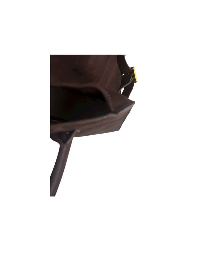 The Row Brown Suede Margaux 15 Buckle Tote Designer Handbag