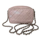 CHANEL Pink Quilted Leather Crossbody