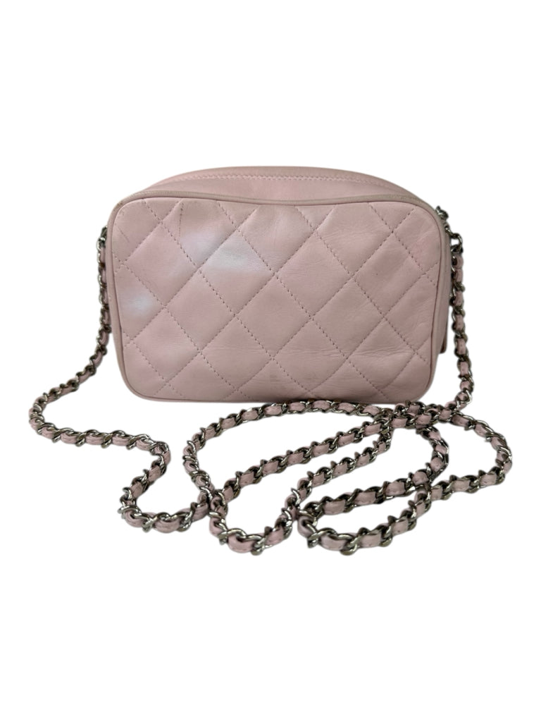 CHANEL Pink Quilted Leather Crossbody