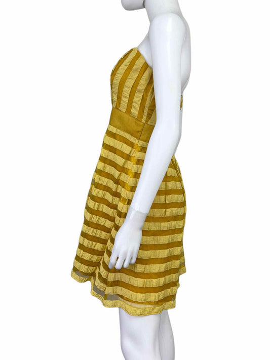 THE LIMITED NWT Yellow Striped Strapless Dress Size 6