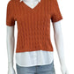 j. society Orange Cable Knit Sweater Size S