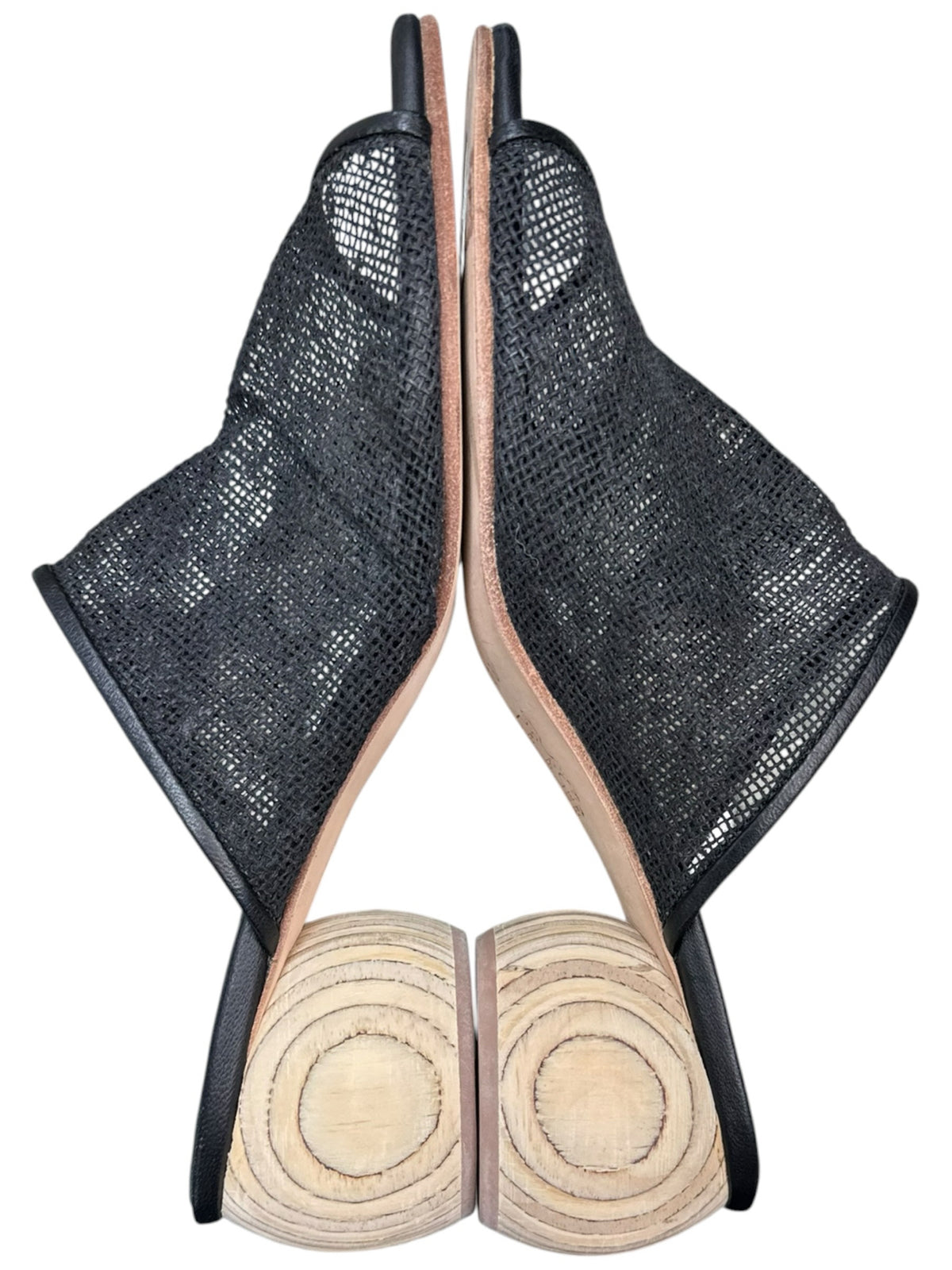 Huma Blanco Black Mesh Milla Mule Sandals SIze 38