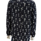 EQUIPMENT Black 100% Silk Key Print Button-Down Shirt Size XS