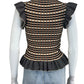 ULLA JOHNSON Brown Plaid Sweater Top Size S