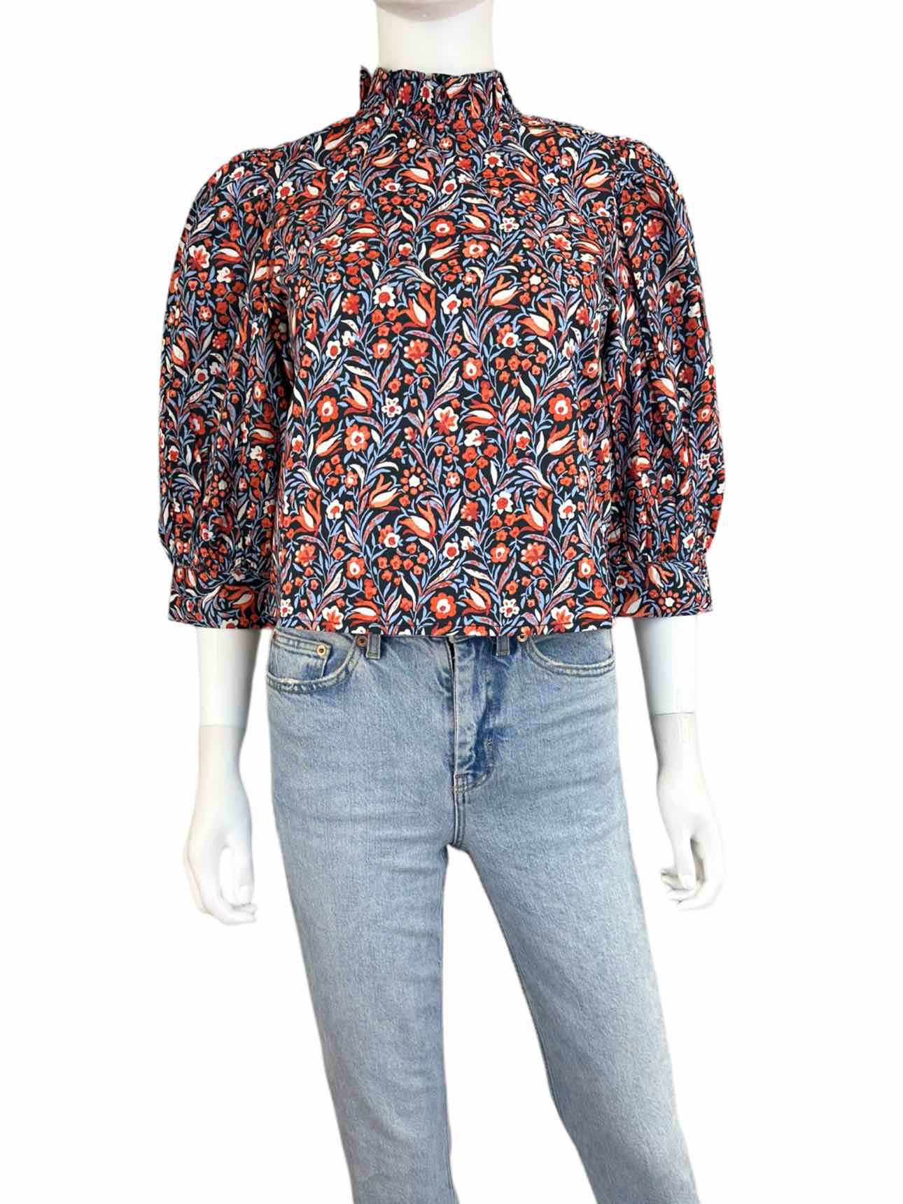 SUR LA VAGUE Coral Printed Blouse Size 0