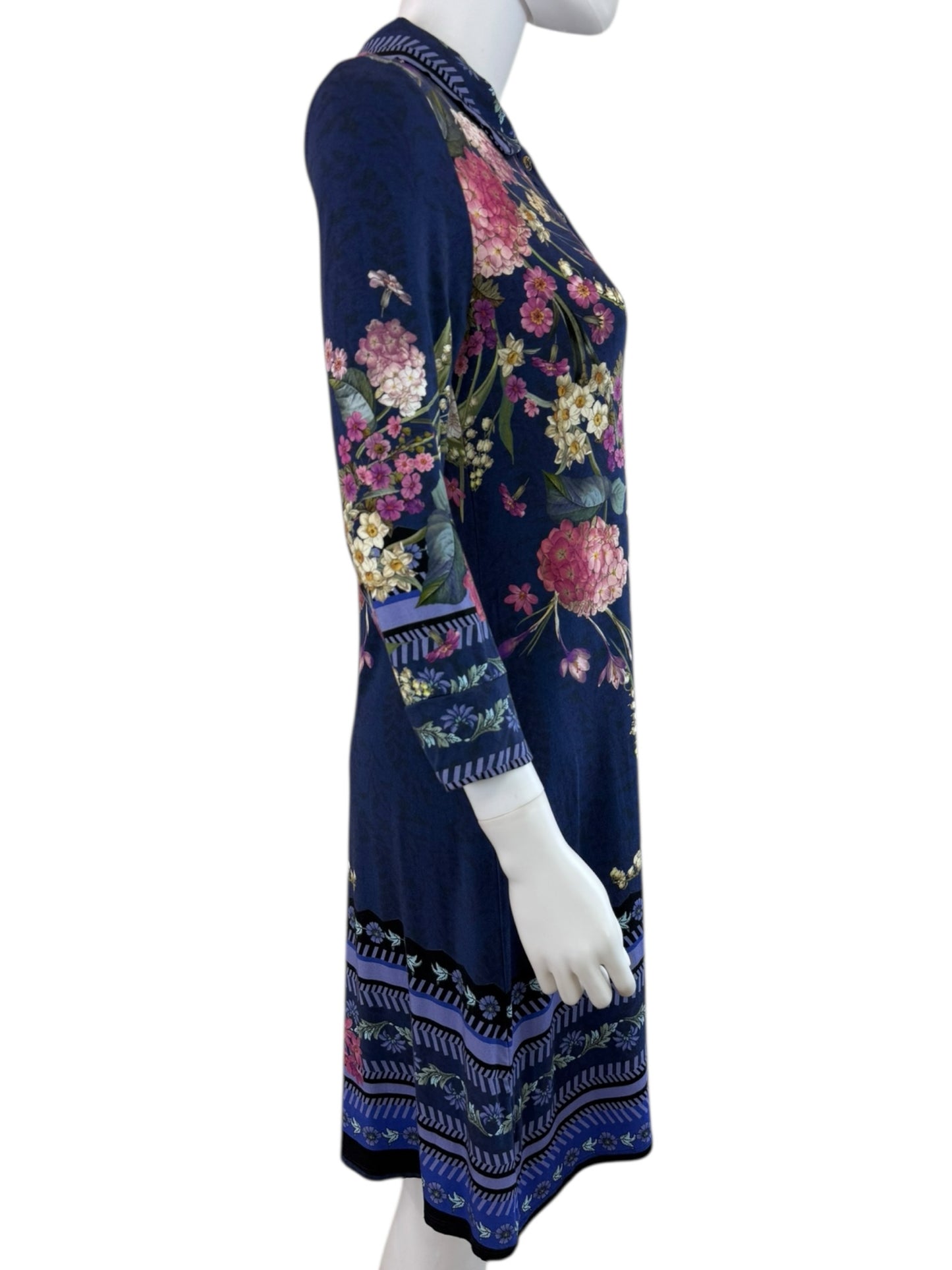 Johnny Was Navy Willowa Polo Tunic Dress Size S