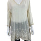 Johnny Was Ivory Embroidered Tunic Size L