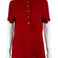 Tory Burch Red Ruffle Blouse Size XL