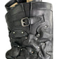 Valentino Black Studded Floral Appliqué Biker Boots Size 38