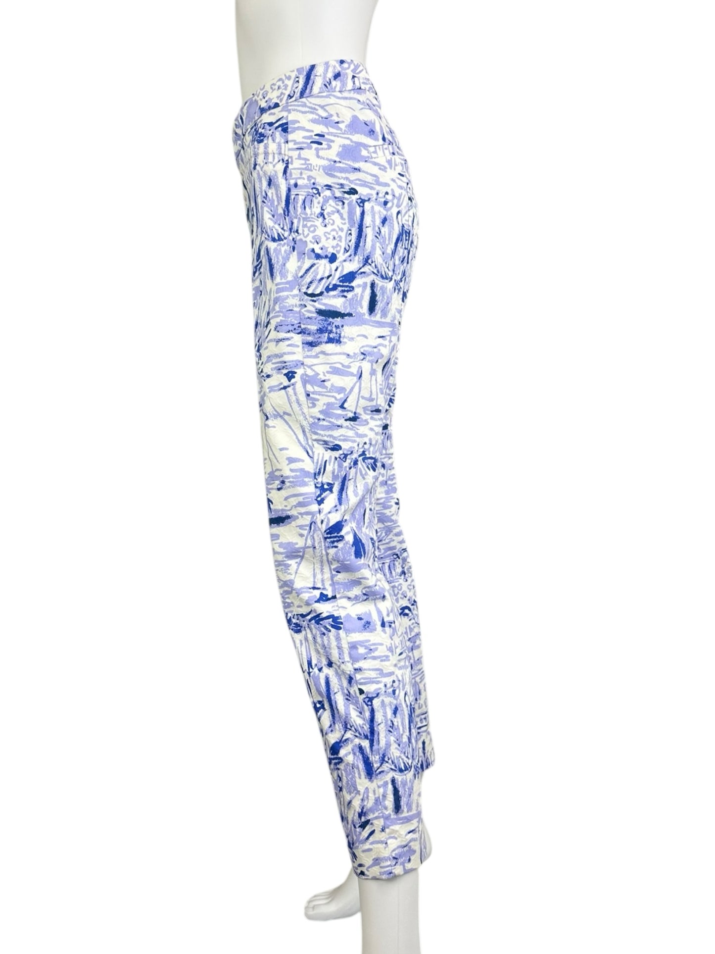 Lilly Pulitzer Purple and White Patterned Pants Size 10