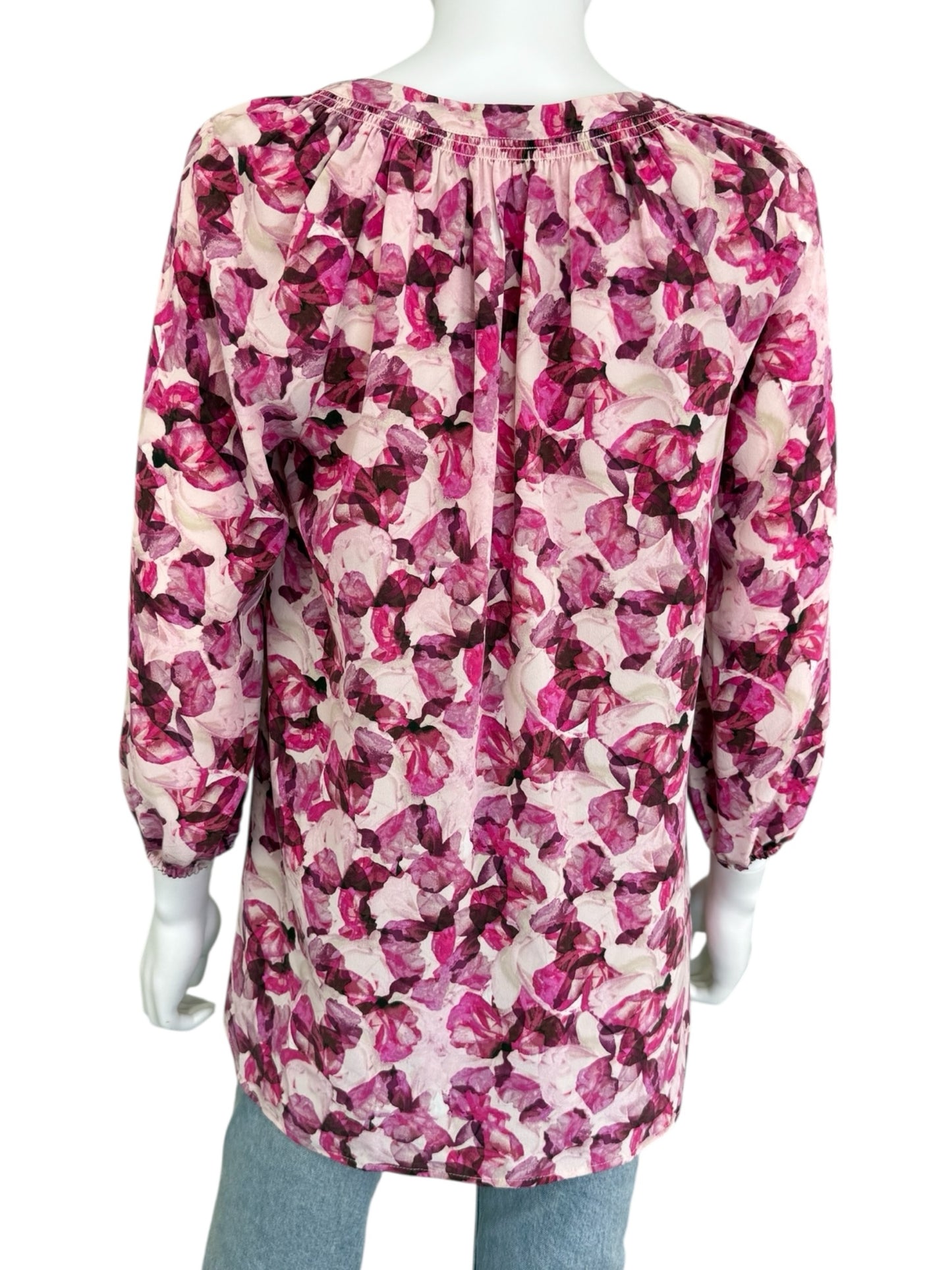 MAX STUDIO Pink 100% Silk Blouse Size S