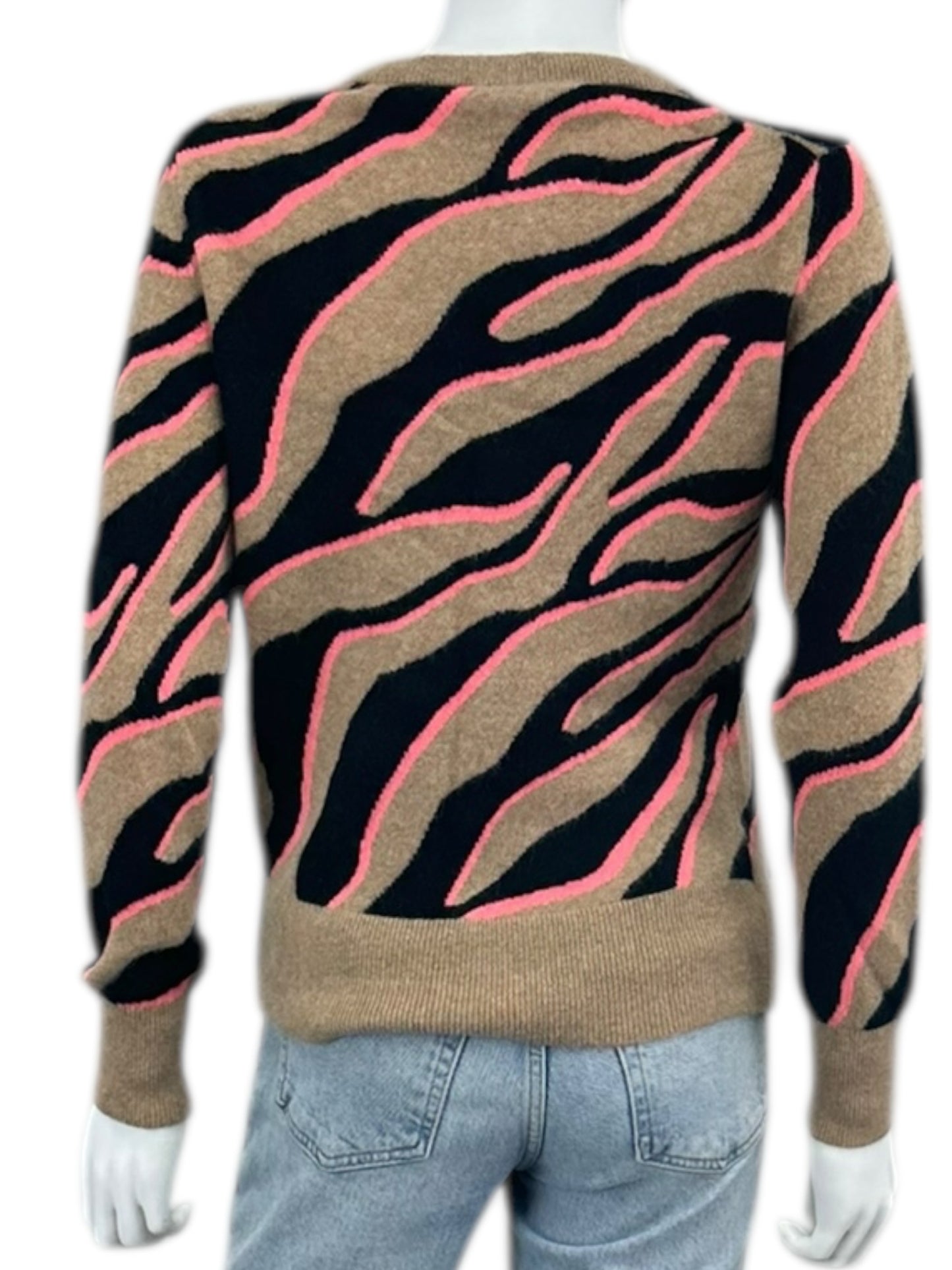 WHITE + WARREN 100% Cashmere Tiger Sweater Size M