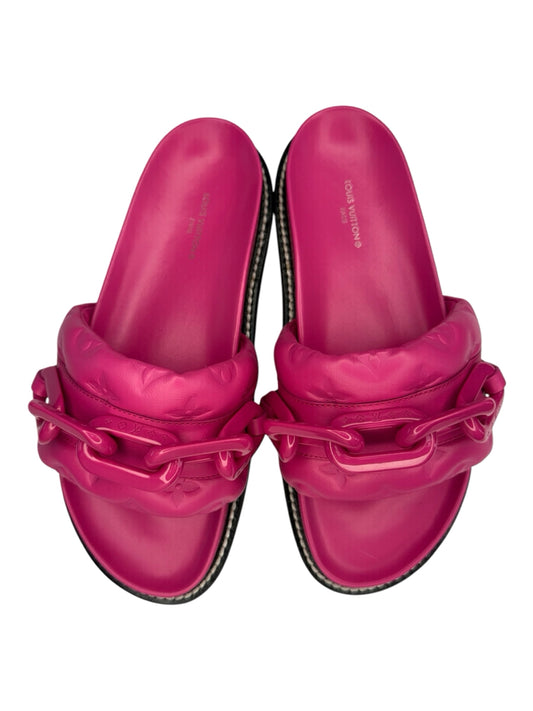 Louis Vuitton Hot Pink Sunset Flat Comfort Mule Size 37.5