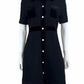 sandro PARIS NWT Black Tweed Button Down Dress Size 38