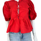 NWT Oliviaceous Red Tie Blouse Size S