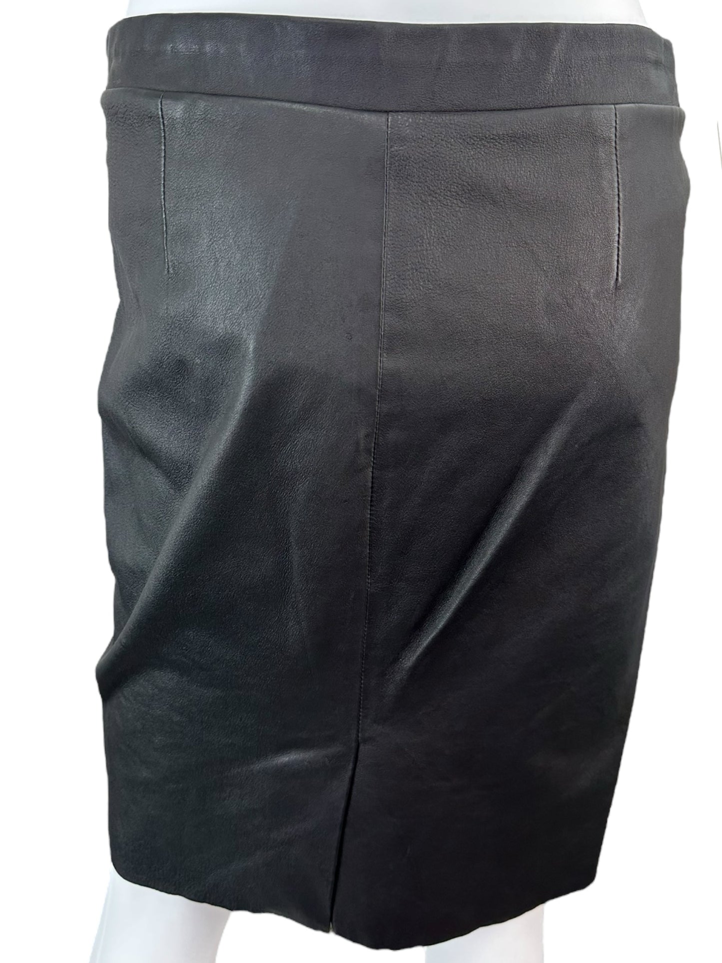 joie Black Genuine Leather Pencil Skirt Size M