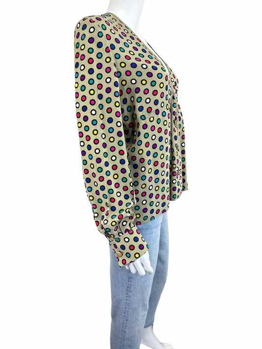 Valentino 100% SILK Vintage Polka Dot Blouse Size 10