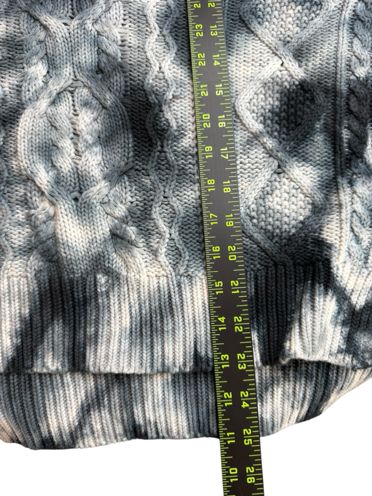 PILCRO Navy Tie Dye Joni Chunky Cable Sweater Size S
