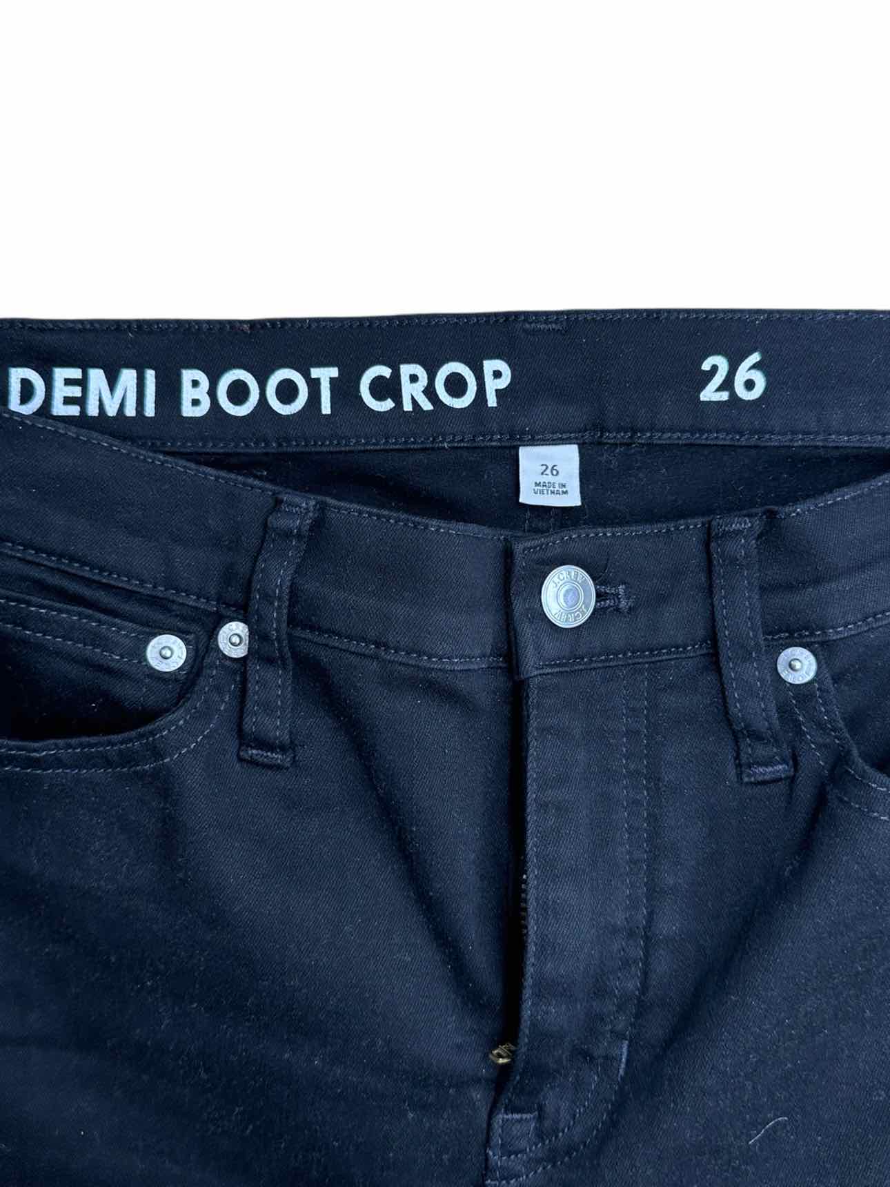 J. Crew Black Demi Boot Crop Jeans Size 26