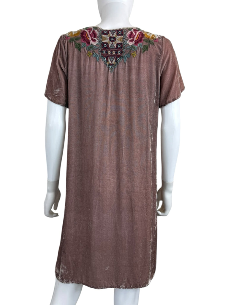 Johnny Was Maueve Velvet Embroidered Tunic Size M