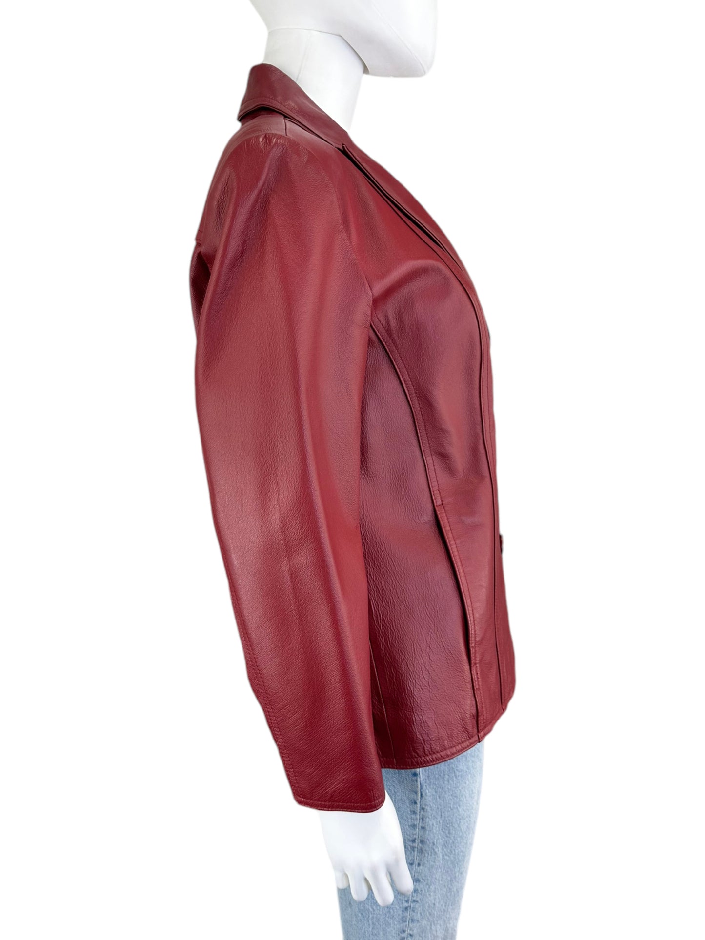 East 5th Red Leather Jacket Size M