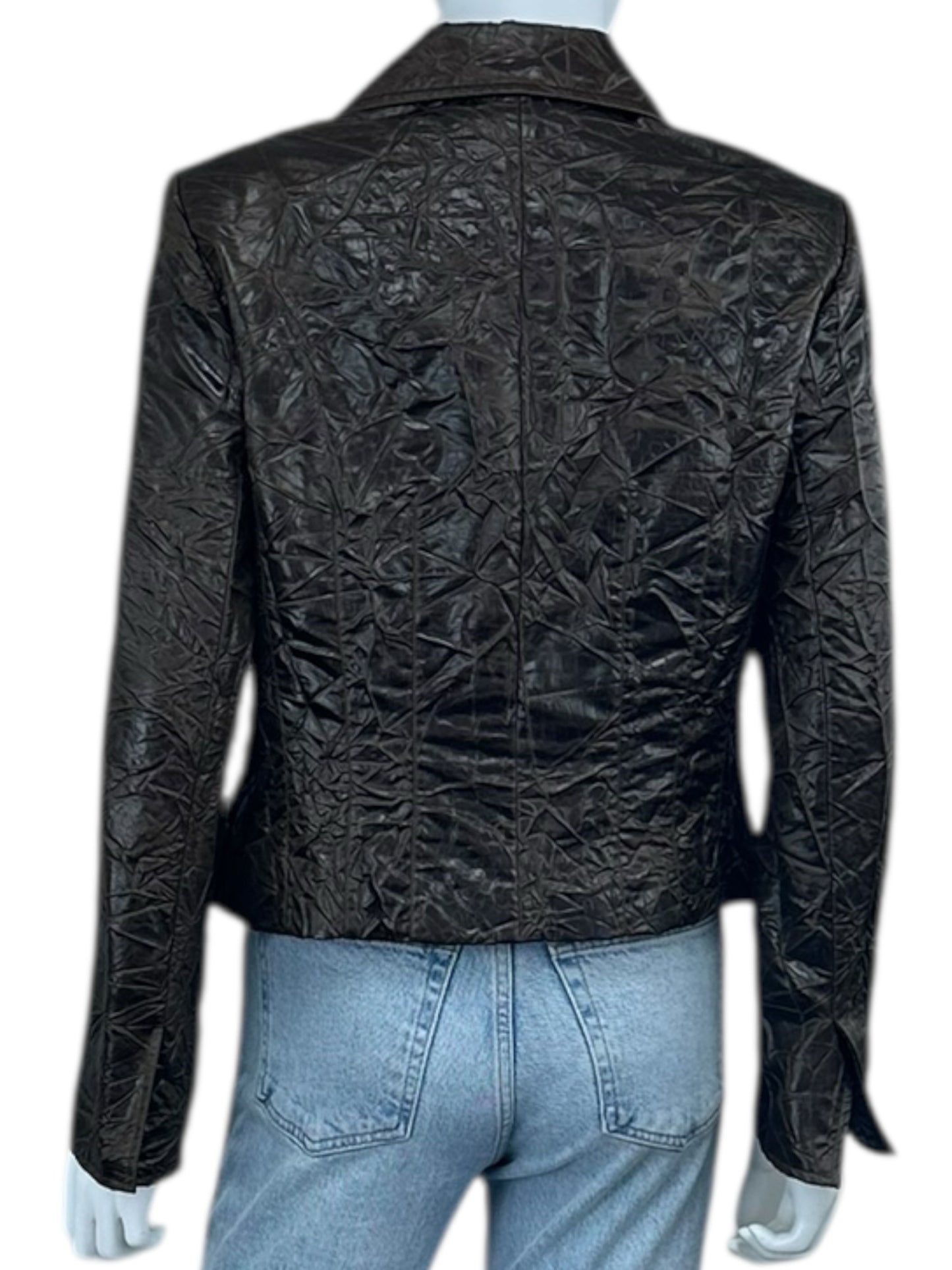 LAFAYETTE 148 NEW YORK Brown Vegan  Leather Blazer Size 10