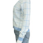 French Connection Blue Plaid Sweater Cardigan Size S