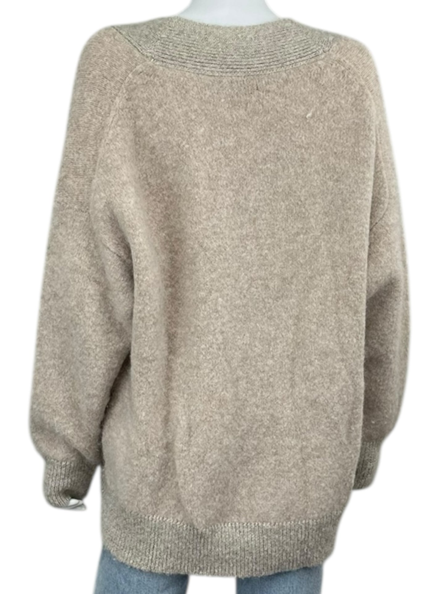 BROCHU WALKER Beige Wool Alpaca Blend Sweater Size L