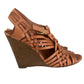Tory Burch Brown Leather Nadia Wedges Size 8