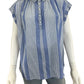 velvet BY GRAHAM & SPENCER Blue Striped Blouse Size S