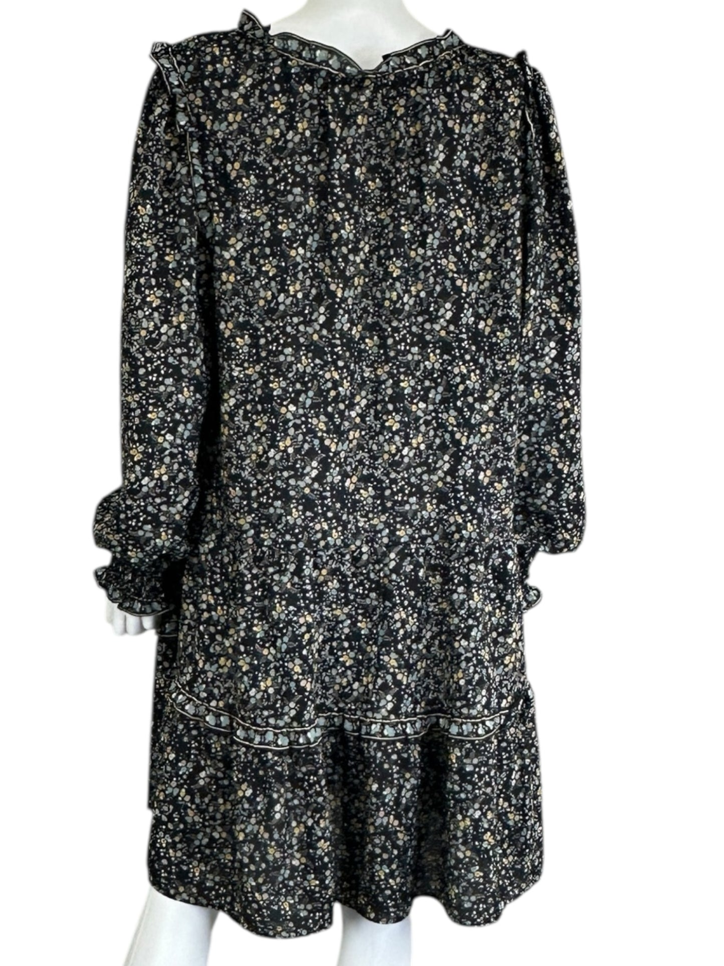 MAX STUDIO Black Floral Casual Dress Size XL