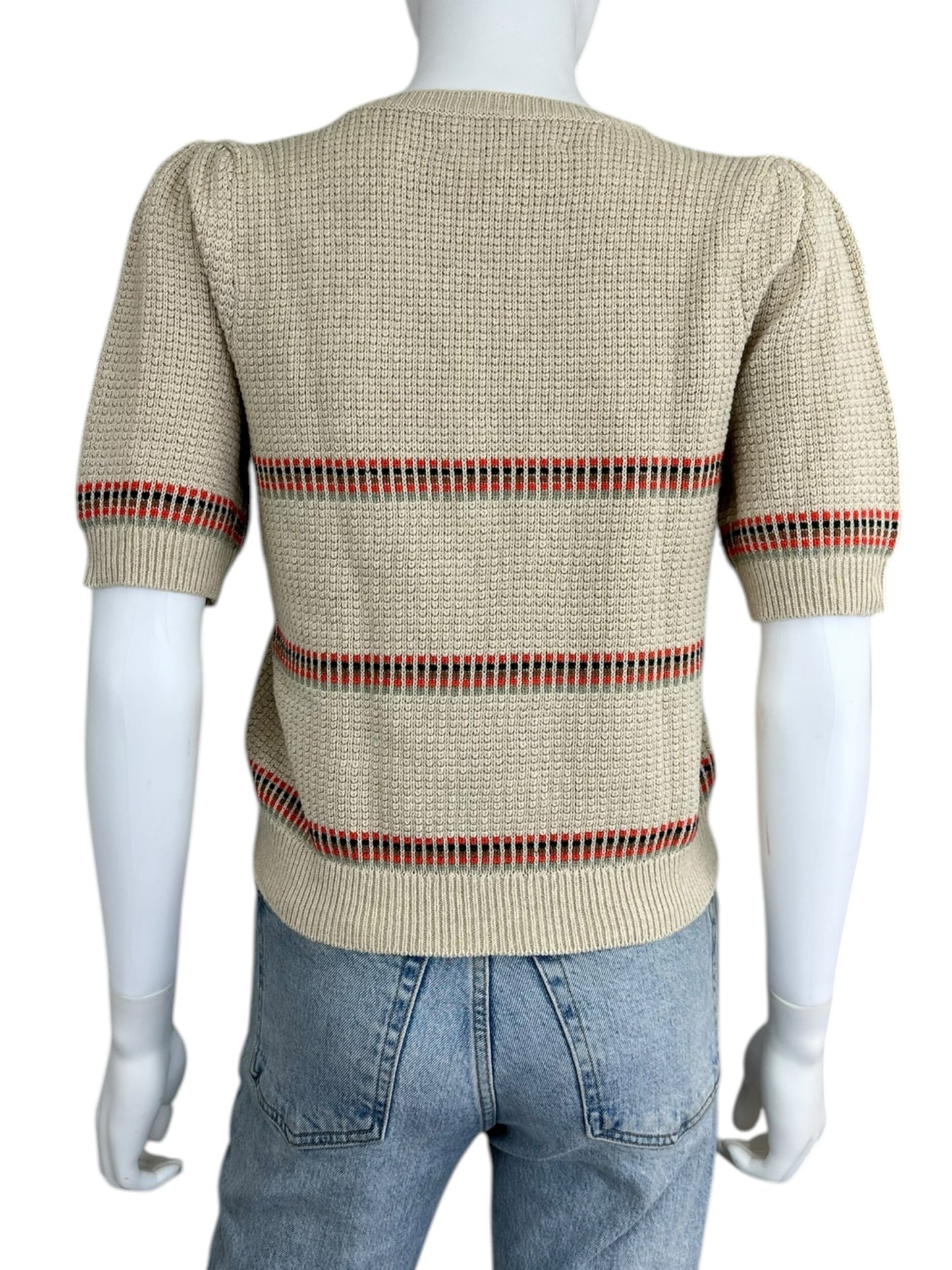 the great. Cream Ribbon Stripe Sweater Size 0