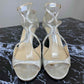 JIMMY CHOO Metallic Silver LANCE Heels Size 38.5