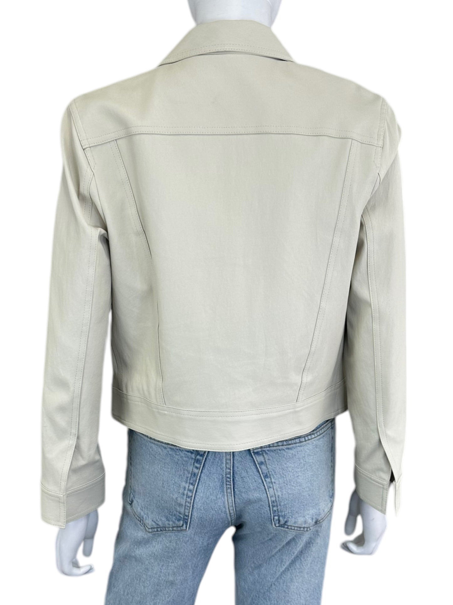 Theory Cream Lamb Leather Jacket Size L