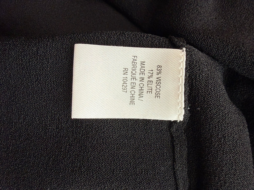 MILLY Black Crisscross Keyhole Neck Top Size S