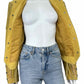 Vintage Yellow Leather Jacket Size L