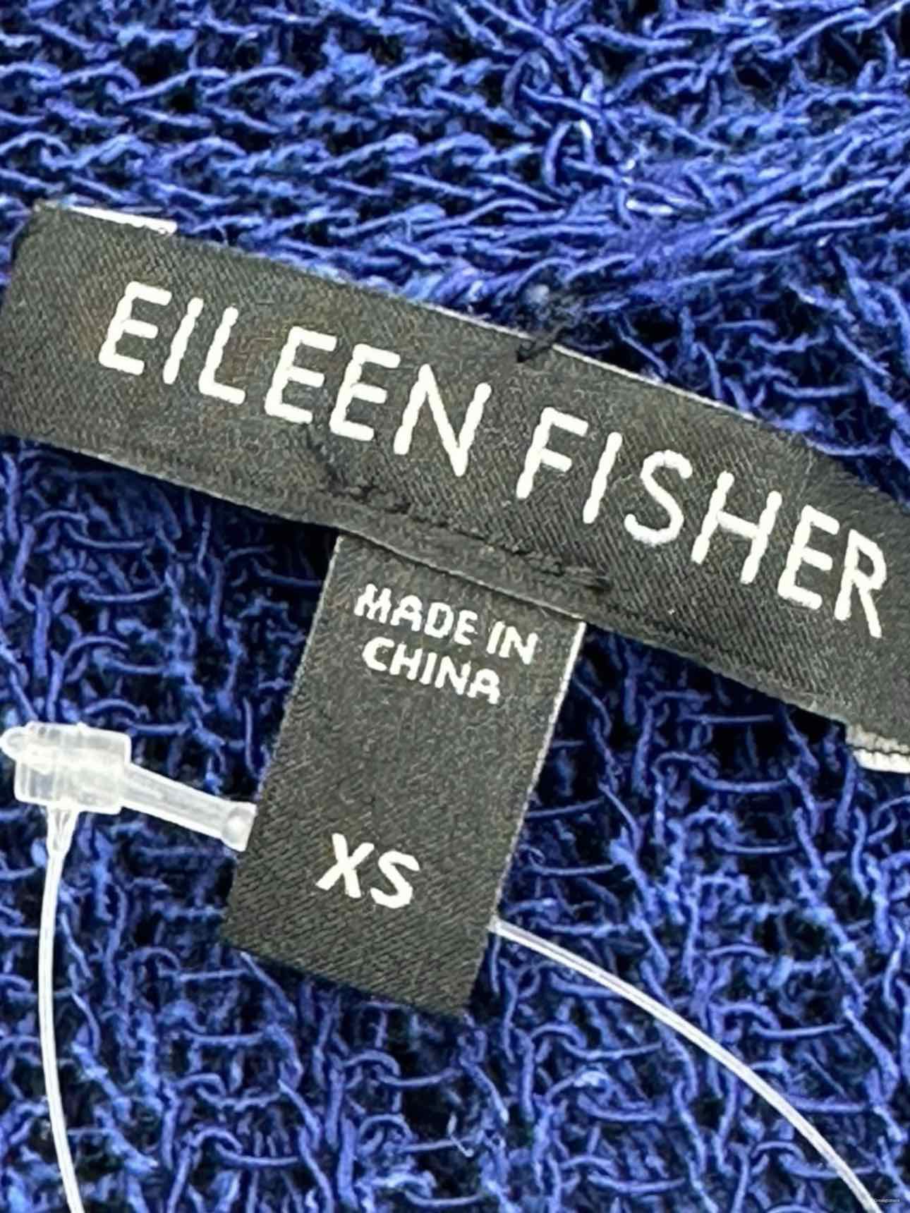 EILEEN FISHER Blue Linen Cardigan Size XS