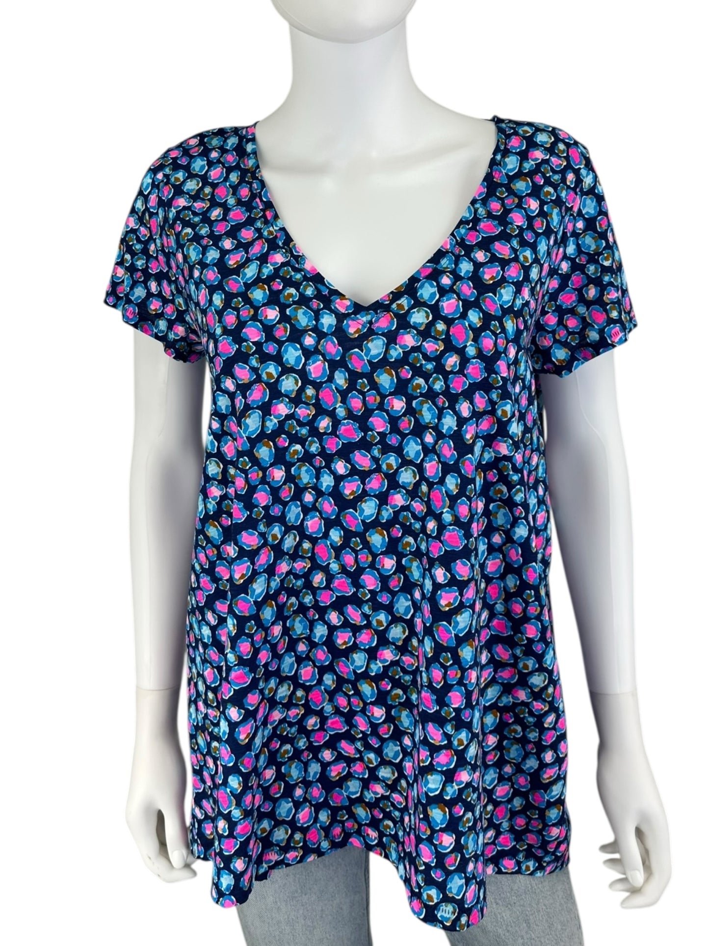 Lilly Pulitzer Navy Cheeta Print Tee Size L
