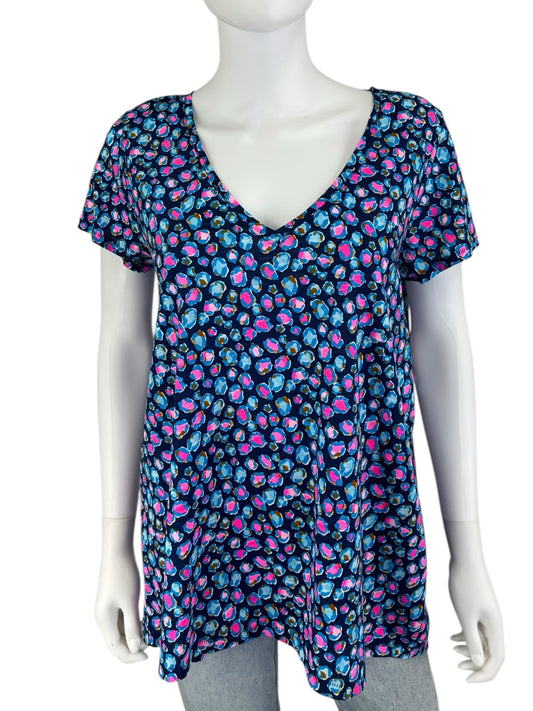 Lilly Pulitzer Navy Cheeta Print Tee Size L