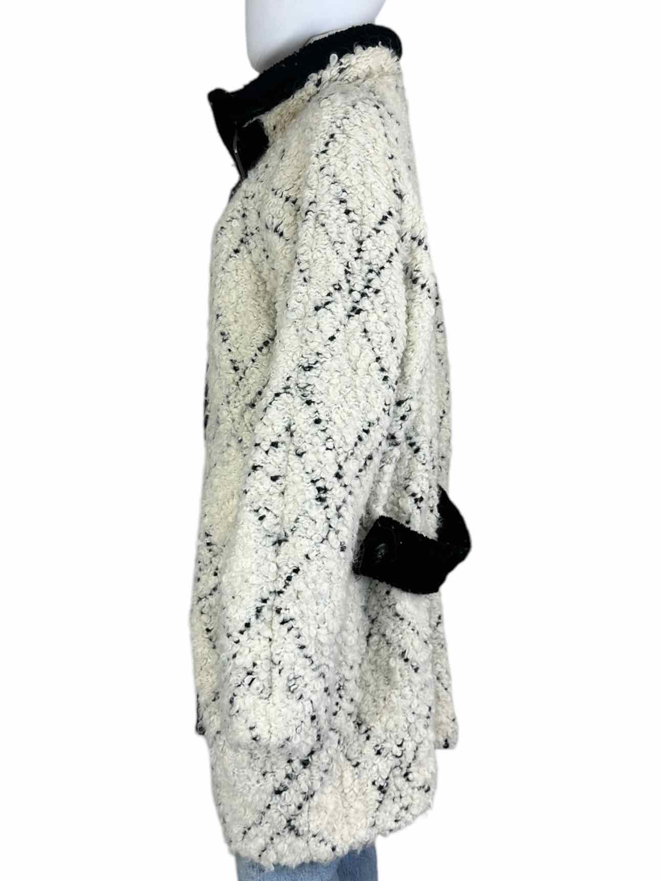 Free People White Wool Blend Coat Size L