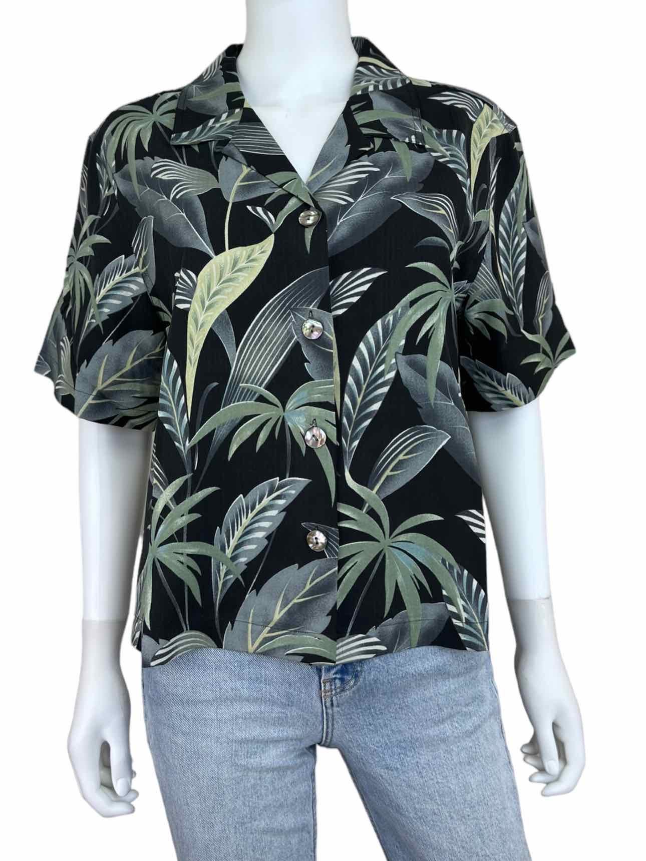 Tommy Bahama Tropical Print Silk Button-Down Shirt Size M