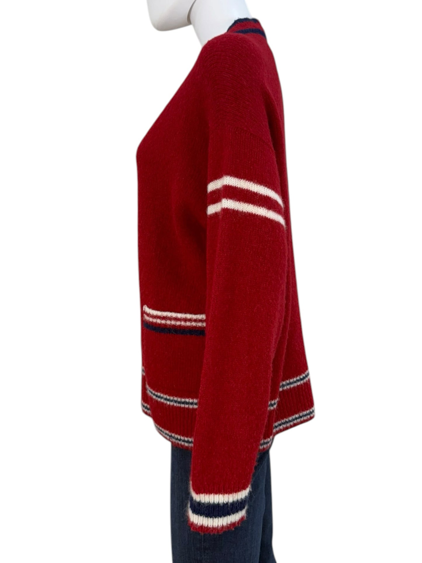Xirena Red Alpaca Merino Wool Carey Boyfriend Cardigan Size S