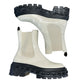 Louis Vuitton Cream Leather Chelsea Boots Size 37.5