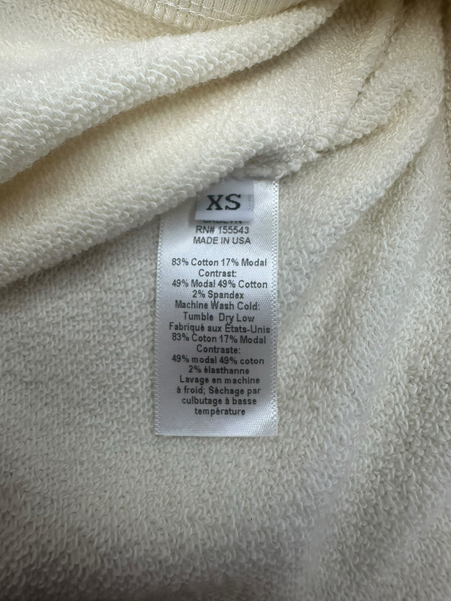 SABLYN Cream Sweatsuit Size XS 2 PC Knit Set