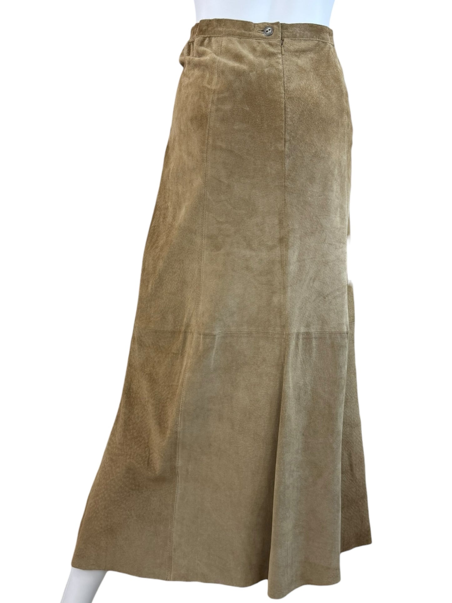 Chico's Tan Leather Maxi Skirt Size M